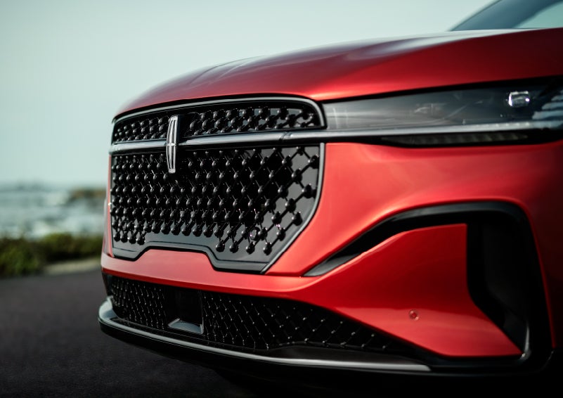 The sleek grille of a 2025 Lincoln Nautilus® SUV with the available Jet Appearance Package makes a bold statement. | Apple Lincoln Apple Valley in Apple Valley MN